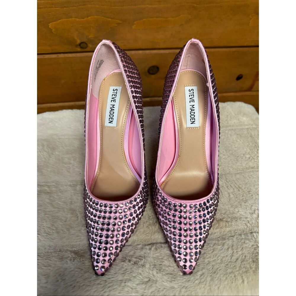 Steve Madden Vala-R rhinestone embellished stiletto pumps pink Sz 7 NWOB - Picture 6 of 8